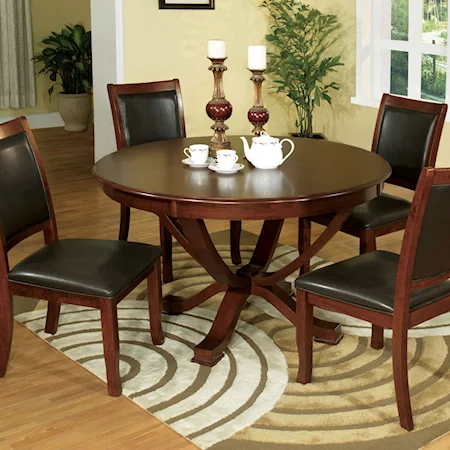 Transitional Dining Set with Four Chairs